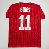 Autographed/Signed Ryan Giggs Manchester United Red Soccer Jersey Beckett BAS COA