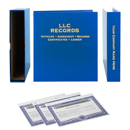 LLC Kit (Blue) - Binder, Slipcase, Operating Agreement, Membership Certificates & Index Tabs