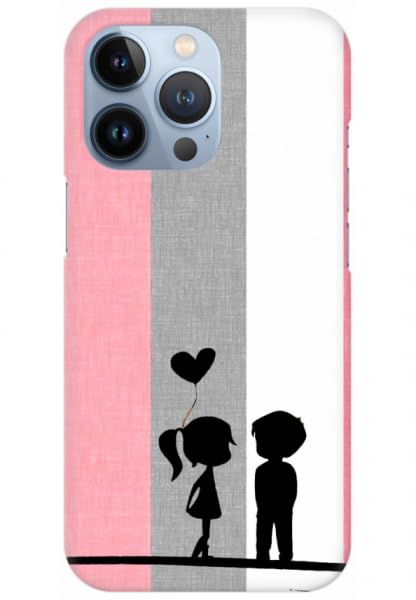 COBIERTAS Phone Back Cover | Compatible with Apple iPhone 13 Pro Print 11895 | Pattern : Pink Grey White Stripes Girl & Boy
