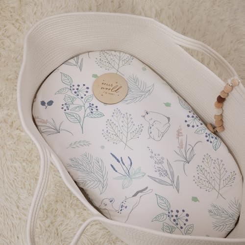 Image of Gllquen Baby Bassinet Sheets 4 Pack, Breathable Cozy Fitted Mattress Sheet