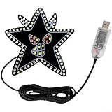 Luce decorativa a LED per finestra, USB, senza cablaggio, motivo a stella, cuore, 11 modalità, per interni auto, accessori per veicoli (HX-3)