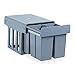 Relaxdays Pattumiera ad Incasso da Cucina, Estraibile, 4 Contenitori Ciascuno 8 Litri, Plastica HBT 35x34x48 cm, Grigio