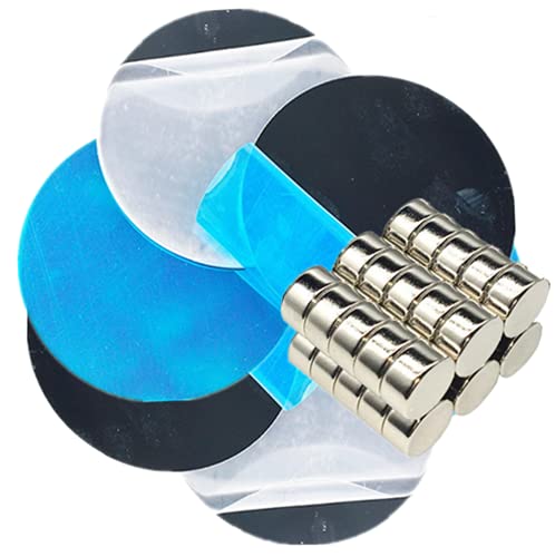 LIFETOOLS-LT 5 Small Round Mirror & 30 Magnets Connecting Pieces, for False Eyelash Storage Boxes, Wedding Table Centerpieces, DIY Resin Crafts Gift, Framing Mosaic Decorations; Diameter 2.4''