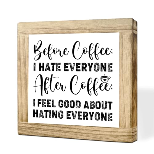 Funny Coffee Decor Sign for Kitchen and Home
