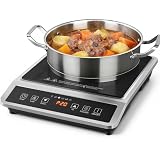 AMZCHEF Portable Commercial Induction Cooktop: 1800W Induction Burner with Large 8