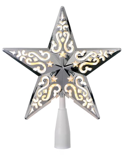 Decoración para árbol de Navidad de alta calidad WeRChristmas en color plata de 25 cm 2