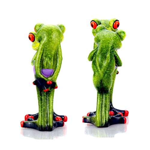 Maçaneta da porta Q-XIAOKEAI Estatuetas de sapo estátua bonito criativo engraçado escultura de sapo