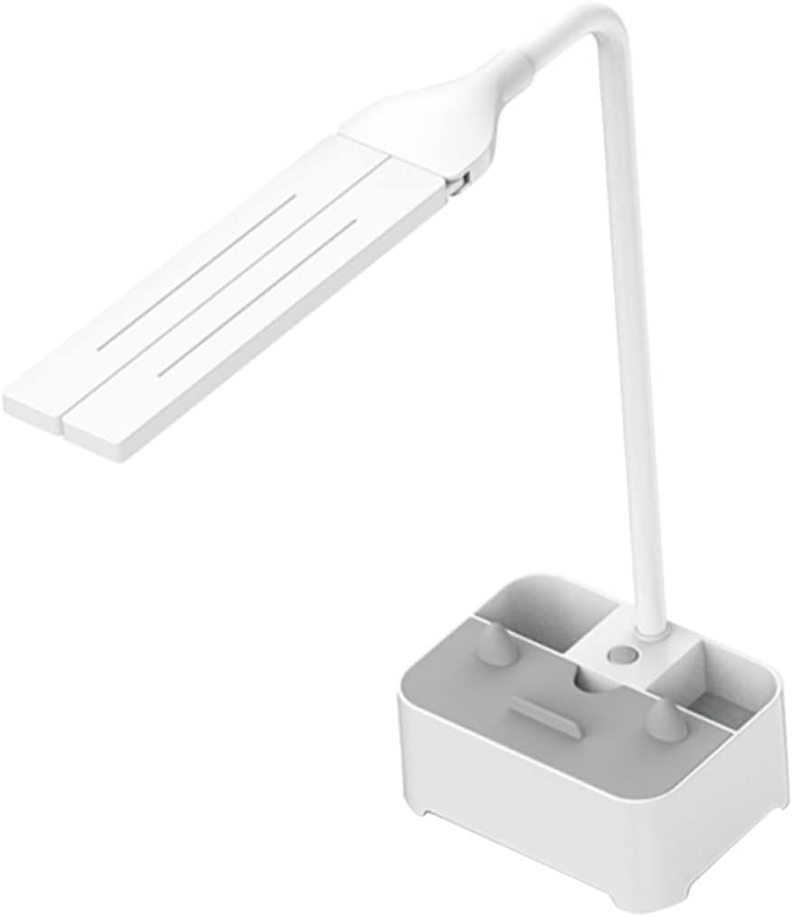 ARTIBETTER Dual Head Desk Lamp USB Charging Eye Protection Reading Light Creative Student Lamp Phone Holder and Pen Holder for Home Office