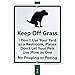 SmartSign Aluminum Sign, Legend "Keep Off Grass - Funny Dog Poop Message" with Graphic, 12" high x 9" wide sign plus 3' tall stake, Black on White
