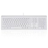 Perixx PERIBOARD-323 Wired Backlit Keyboard for Mac OS X, X Type Scissor Keys, White LED, Full Size Layout, US English Layout (11532)
