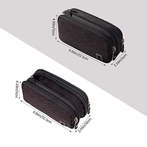 Only Warm Large Pencil Case With Zipper Multi-Function Compartment Large-Capacity 100Pc Pen Soft Fabric (Gray21) #TOP1