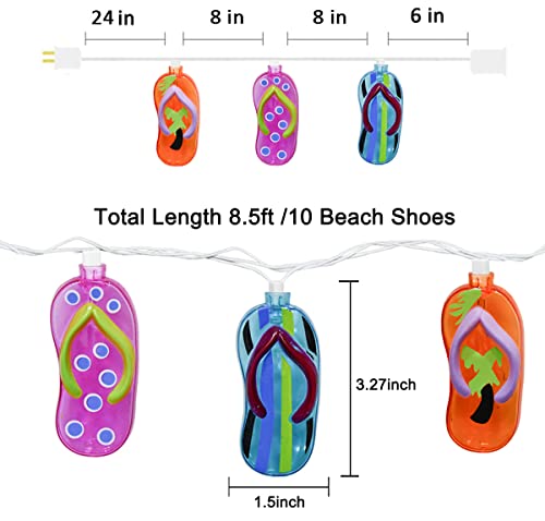 Romasaty 8.5Ft Beach Shoes Light String With 10 Beach Shoes Lights Mini Incandescent Outdoor String Lights, Summer Beach Themed & Tropical Party Decor Lights, Ul Listed For Indoor & Outdoor Use #TOP1