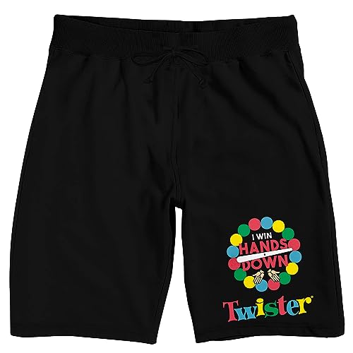 Bioworld Twister Spinner Hands Down Men's Black Sleep Pajama Shorts