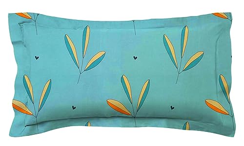 BSB HOME Premium Glace Cotton 180 TC Flat Single Bedsheets Breathable | Wrinklefree (Size-60 X 90 Inch) with 1 King Size Pillow Covers (Size-17 X 27 Inches, Mint Green)