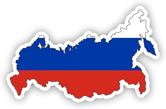 Russian Shaped Russia Flag Sticker Decal - Self Adhesive Vinyl - Weatherproof - Made in USA - Country Pride - 2" x 1.26"