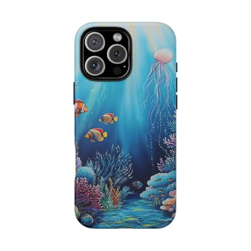Coque récif corallien iPhone 16 Pro Max rigide mate anti-glisse