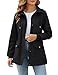 Vancavoo Übergangsjacke Damen Jacke Outdoor Kurzmantel Frühjahr Elegant Frühjahrsjacke Leichte Gefütterte Winterjacke Baumwolle Parka mit Kapuze mit Kordelzug für Frühling Sommer Herbst,Schwarz,XXL