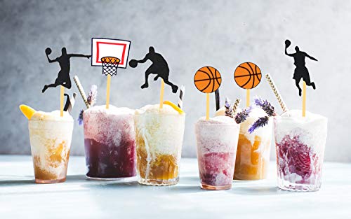 24Pcs Basketball Action Cake/Cupcake Toppers - Basketball/Sport Birthday Party Decorations Supplies Favors Cake Decor #TOP5