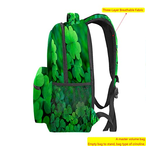 Girls Backpack For Teen Kid Lightweight Travel School Bag Four Leaf Clover St. Patrick Casual Daypack Laptop Backpacks For Men Women #TOP3