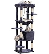 Heybly Kratzbaum, mit Decken, für große Katze, Katzenbaum, große Plattformen, Höhle, 50 x 50 x 15...