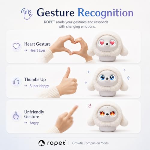ropet KAMOMO Companion Interactive Robot Pet, Emotional Support for Kids and Adults, AI Desk Robots, Anxiety Relief Comfort Gift — view 2