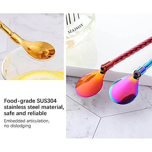6 Pcs Long Handle Spoon, 9 Inch Ice Tea Spoon, Ice Cream Spoon, Coffee Spoon, Cocktail Stirring Spoons, Reusable Stainless Steel Straw Spoon For Cold Drink #TOP1