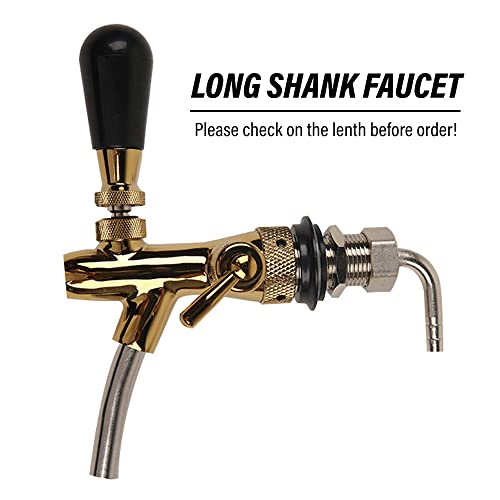Bier Zapfhahn G5/8 Verstellbarer Bierhahn mit Durchflussregler Bierzapfhahn Langlebig Beer Dispensers Chrome für Hause Bar Restaurants