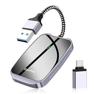 HENLSON Draadloze Carplay-adapter voor iOS, 2024, bekabeld in draadloze Carplay-dongle, voor auto’s vanaf 2015, voor iPhone iOS 10+, Direct Plug & Play, 5GHz wifi, USB C/A, zwart