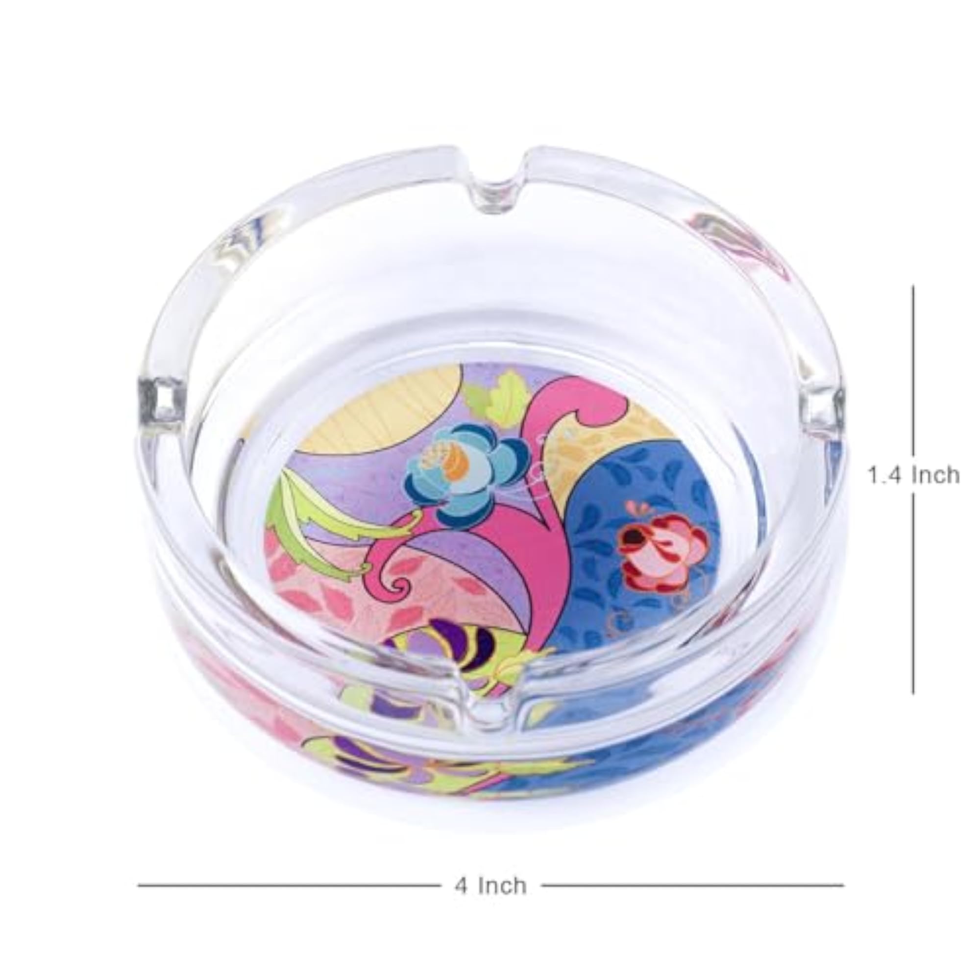 Pastel Color Hard Glass Ashtray