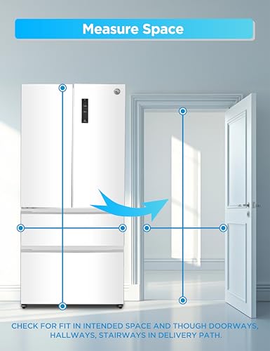 Commercial Cool 18.9 Cu. Ft. French Door Refrigerator, 33 Inch Wide Refrigerator with 2 Bottom Mount Freezer Drawers, Frost Free, LED Lighting, Digital Temperature Control, CCRF1890KW, White on Fridge.com