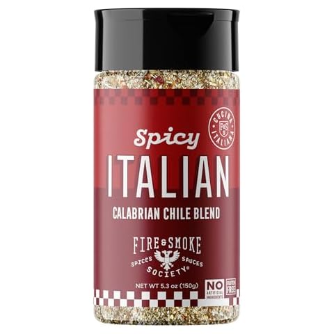 Fire & Smoke Society Spicy Italian Seasoning Blend | Pasta, Pizza, Italian Herb Seasoning | Oregano, Garlic, Calabrian Chiles | M, 5.3 oz Cover