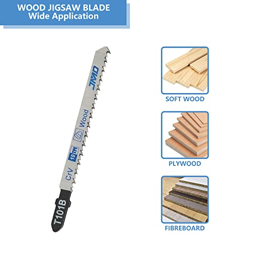 Aikensai 30 X T101B 4 Inch 10Tpi Jigsaw Blades T Shank For Wood Jig Saw Blade Set Jig Saw Blades For Wood Compatible With Power Jig Saws Ryobi Milwaukee Makita Bosch Dewalt Etc #TOP3