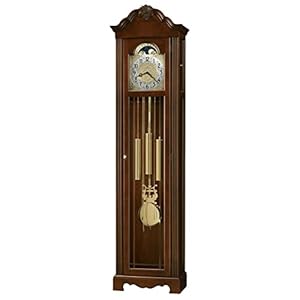 Howard Miller Langhurst Floor Clock II, Analog Display Espresso Finish with Single-Chime Movement, Golden Pendulum Adjustable Grandfather Vertical Home Decor for Bedroom & Living Room