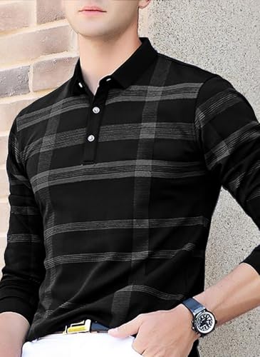 Image of Noble Monk Men's Polo Neck Full Sleeves T-Shirt | Causal Tshirt for Men