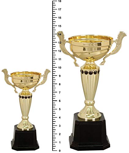 Decade Awards Cup Trophy, Gold - 14.5 Inch | Gold Metal Corporate Cup Award - Engraved Plate on Request