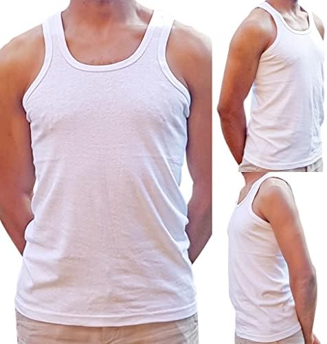 That Sensibility 3- Pack Mens 100% Cotton Sleeveless Vests (Medium) White