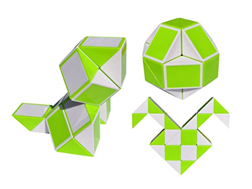 Oxe Fidget Toys Set-Stress Relief And Anti Anxiety Toys For Kids And Adults-Snake Cube Puzzle,16.5 Inch,2 Pieces (Green) #TOP3