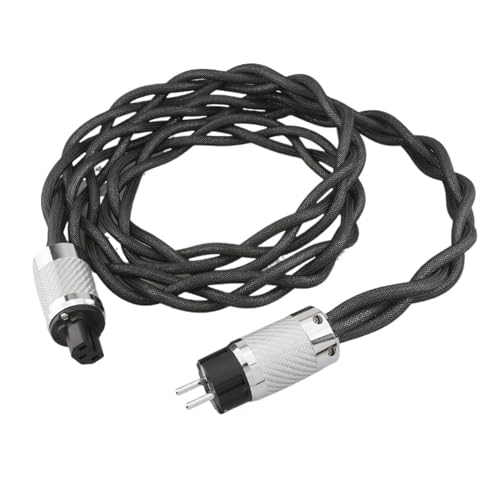 5N Single Silver 99.9997% Audiophile Audio Amplifier DAC Filter HiFi Power Cable Carbon Fiber Rhodium Plating Plug(AU Power Cable,3m)