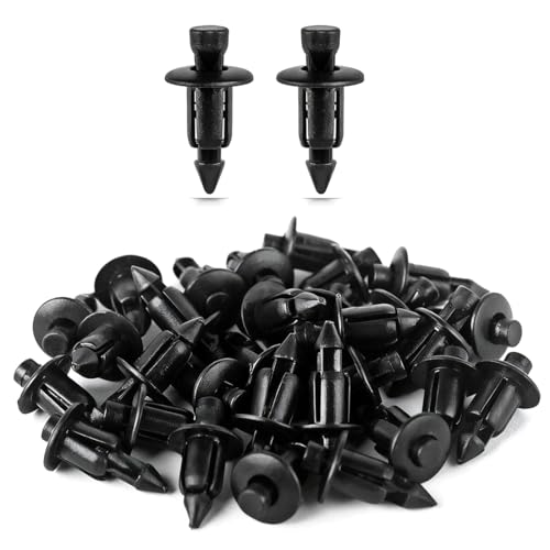 AEKZOX 50 Pezzi Rivetti in Plastica 6mm Clip di Fissaggio Universali per Carrozzeria, Pannelli, Auto, Moto, Carenature
