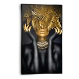 REINDERS Gerahmtes Bild, Frau mit goldenen Federn, 