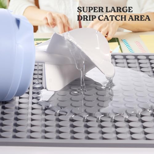 LET'S RESIN Resin Collector Mat, Easy Clean & Silicone Heat Resistant Mats 14.5'' x 9.4'', Non-Slip Multipurpose Thick Silicone Mats for Resin Molds, Epoxy Resin, Cup Turner, Kitchen Counter, Placemat by LET'S RESIN - Image 3