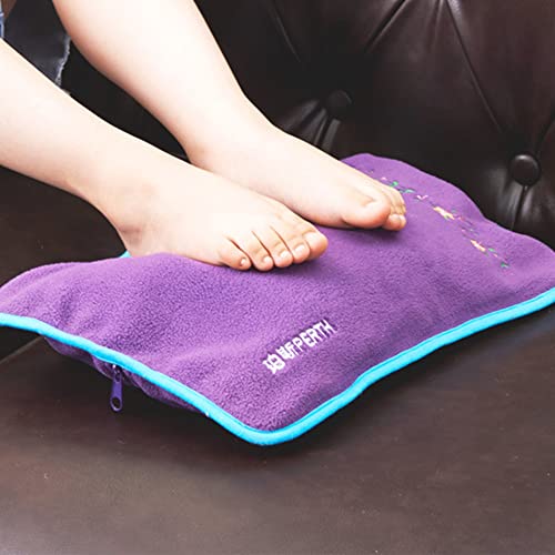 Penxzt Hot Water Bottle, Hot Water Bottle With Cover Pvc Water Injection 3L Large Capacity Super Soft Flannel Cover Safety Certification Heat Treatment Pain Relief,Purple #TOP7