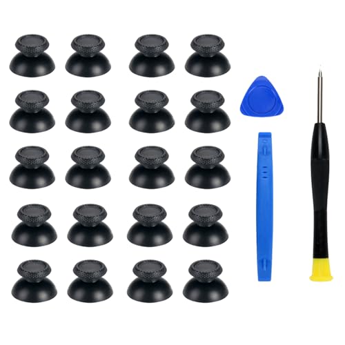 Image of 20 Pack Black Replacement Thumbsticks for DualSense PS5 Controller, Custom Analog Thumb Stick Joystick Grip Replacement for PlayStation 5 Controller