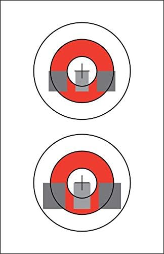 USA Made EZ2C Style 21: Gun Sight Alignment Training Paper Target, Firearm Sighting Correction Targets for Pistols Handguns Outdoor Indoor Shooting Range (25 Pack)