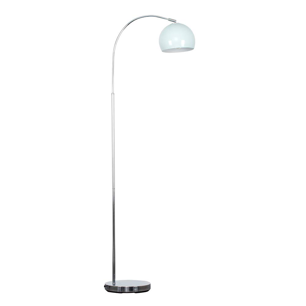 MiniSun | Modern Designer Style Polished Chrome Floor Lamp with a Gloss Pale Blue Light Shade | Floor Lamps & Torchieres, Home Décor & Improvement Essential | Includes 6W LED E27 Light Bulb