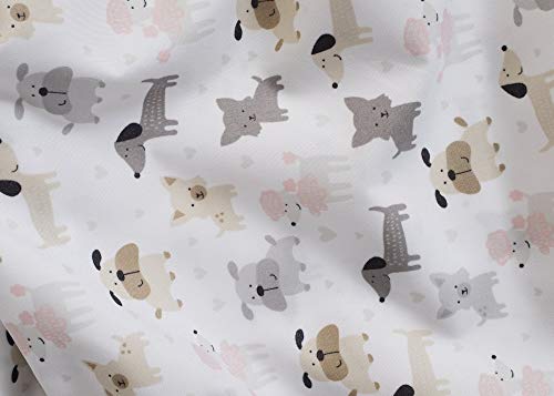 Elite Home Products Microfiber 90 Gsm Whimsical Printed Deep-Pocketed Sheet Set, White Puppy Love, King #TOP4