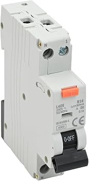 Type for A RCBO Breaker 16A 230V 1P+N 30mA Leakage for Protection Switch Curve for B Flame-Retardant Housing DIN Rail Install Home Electrical Safety