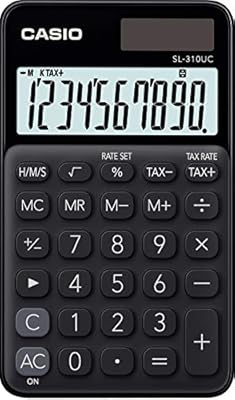 CASIO SL-310UC-BK - Calculadora 0.8 x 7 x 11.8 cm color negro