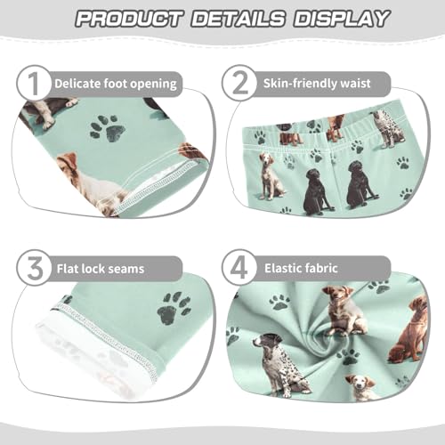 Girls' Athletic Leggings Ankle Length Yoga Dance Pants Kids Teen 4T Dog and Dog Footprints3