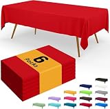 Homaxy 6 Stück Einweg Tischdecke,137 x 274 cm, Rot